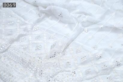 Exploringthe 8069 Beauty of Daman Mirror Work Fabric