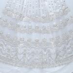 Designer Kali and Mirror Work Embroidery Fabric with White Thread for Exquisite Ethnic Wear