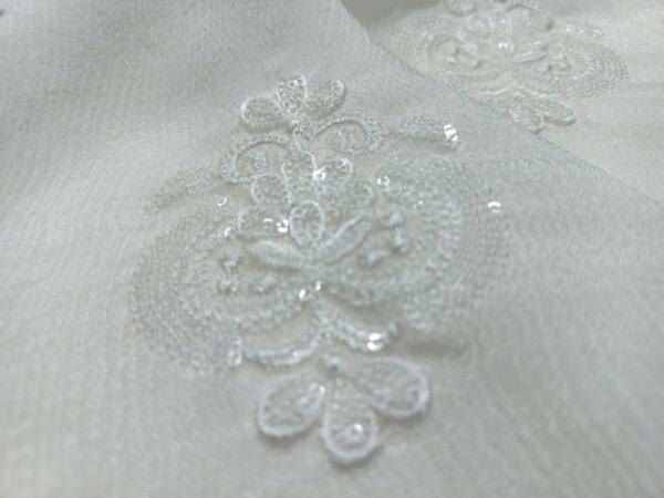 Water Sequins Embroidery fabric by madhavfashion