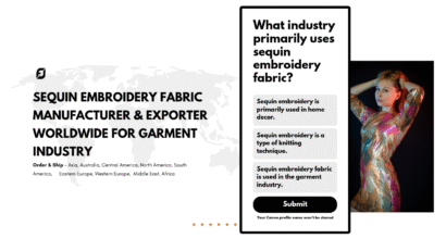 Sequin Embroidery Fabric Manufacturer & Exporter Worldwide for Garment Industry
