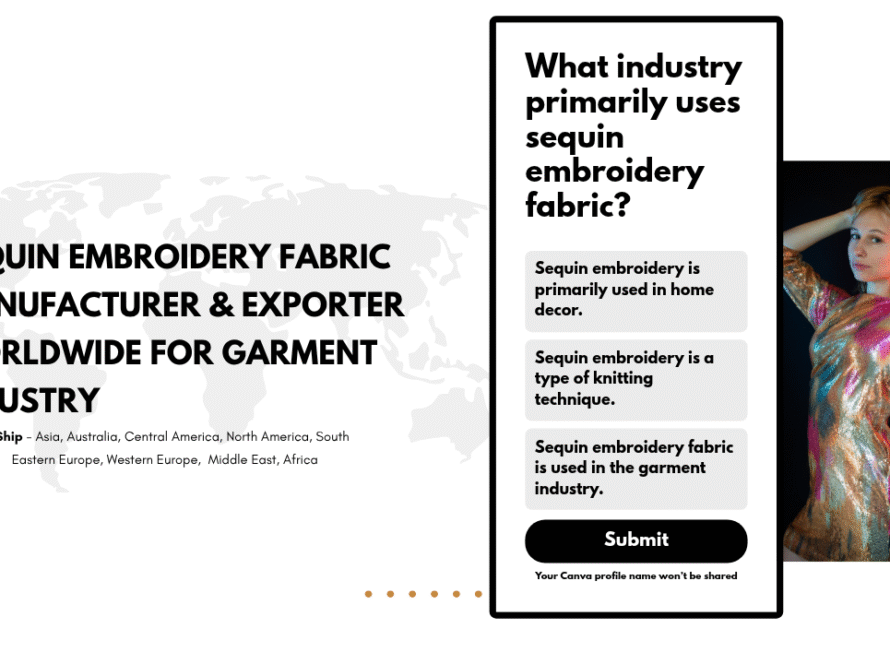 Sequin Embroidery Fabric Manufacturer & Exporter Worldwide for Garment Industry