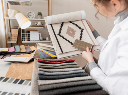 What is a Embroidered furnishing fabric?