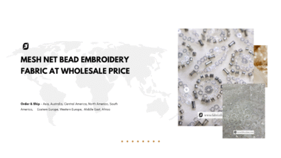 Mesh Net Bead Embroidery Fabric at Wholesale Price