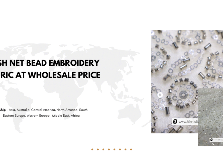 Mesh Net Bead Embroidery Fabric at Wholesale Price