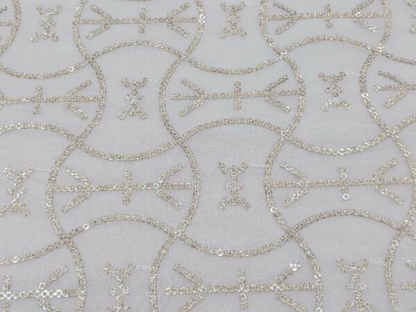 Embroidered Sequins fabric for all Types of garments - Design No. 6190