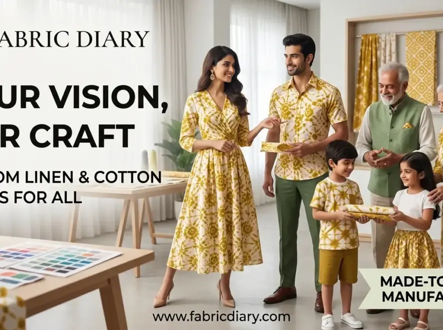 Poly Linen Cotton Print Fabric for Custom Fashion Collections