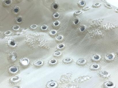 Buy Mirror Work Embroidery fabric online in India