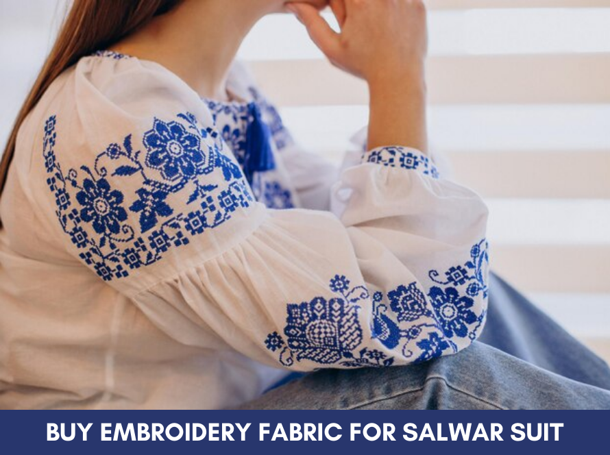 Buy embroidery fabric for Designer salwar suit