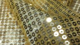Gold Sequins Embroidery fabric on net