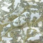 Beige sequins embroidery fabric for western women clothes online