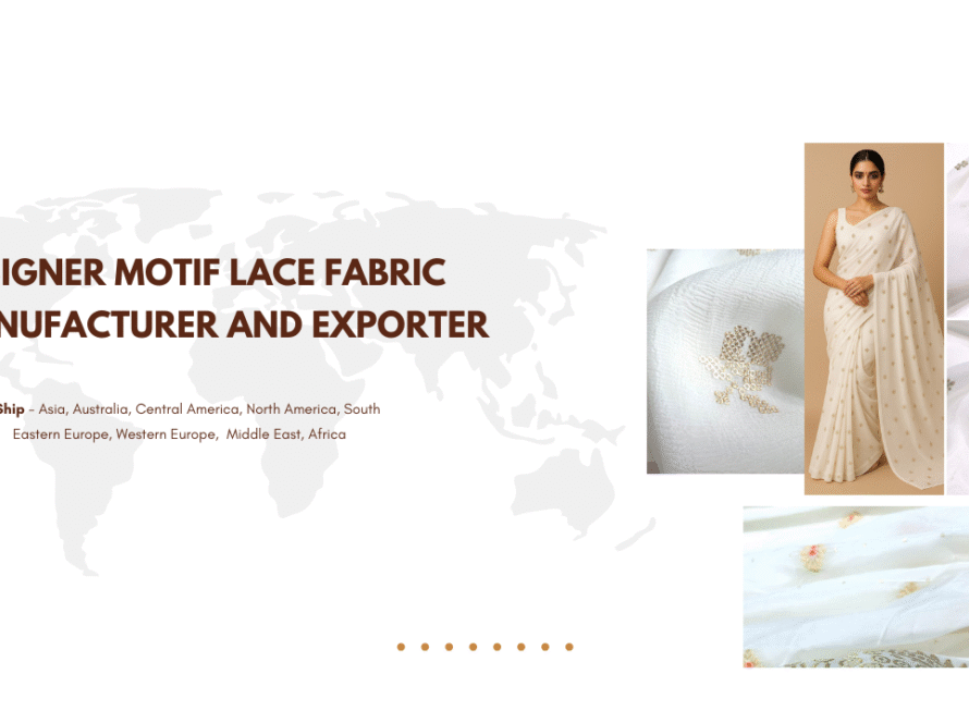 Designer Motif Lace Fabric Manufacturer and Exporter