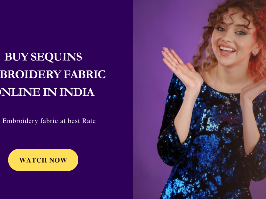Buy Sequins Embroidery fabric online in India