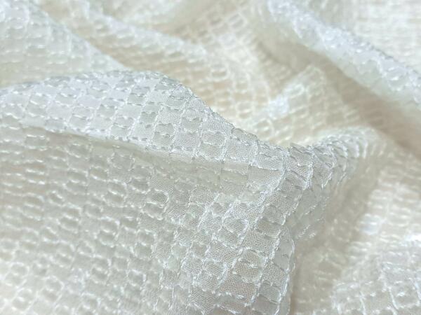 Buy White Sequins Embroidery fabric for Dress