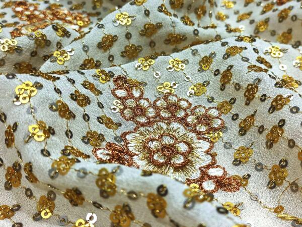 Designer Sequins Embroidery fabric