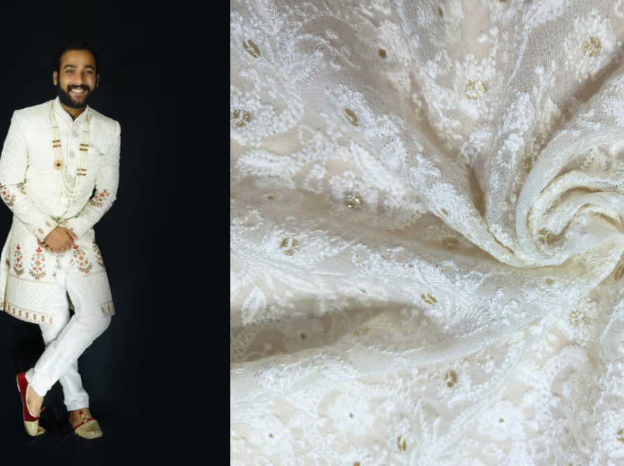 Embroidered fabric for Wedding Sherwani
