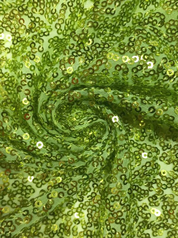 Green sequins embroidery fabric india,