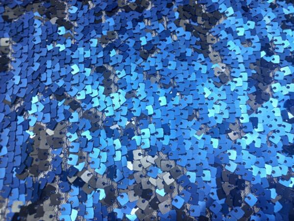 Latest Blue Sequins Embroidery fabric by madhav fashion