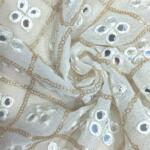 Mirror work embroidery fabric online india