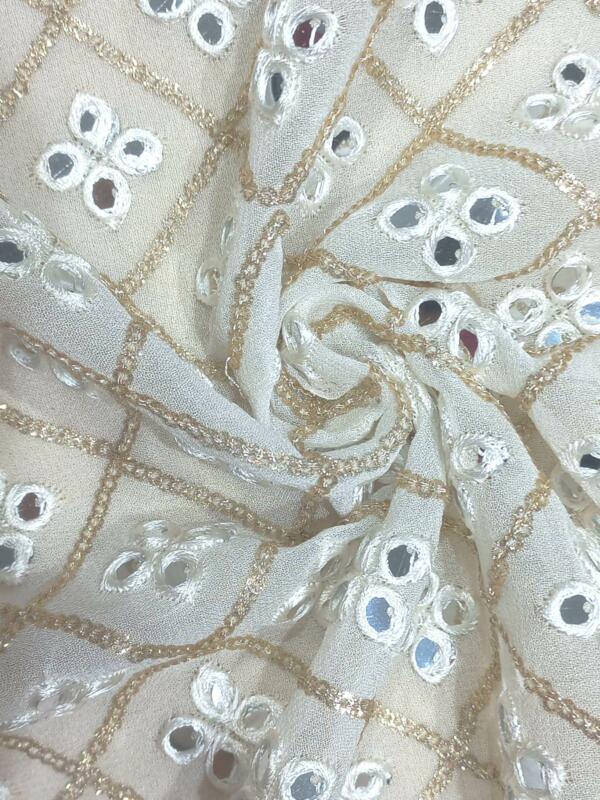 Mirror work embroidery fabric online india
