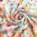 Buy Multi color printed fabric for pretty women dress online