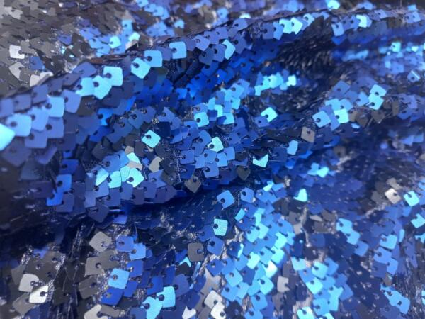 Navy blue sequin embroidery fabric wholesale