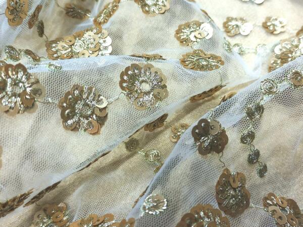 Net sequins butti fabric for ladies clothes in india