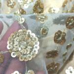 Net sequins butti fabric for women clothes in india