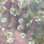 Net sequins butti fabric for women clothes wholesale