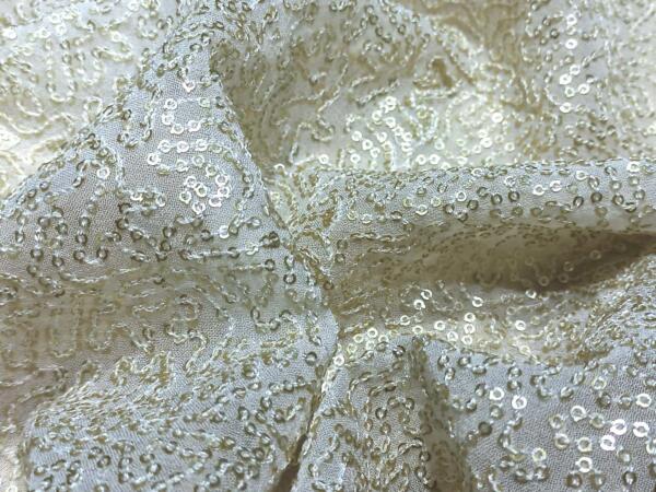 Sequins Embroidery fabric Allover on georgette