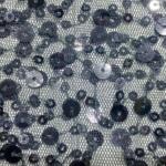 Sequins Embroidery on Black Net fabric