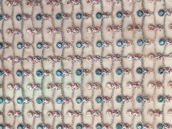 Zari work embroidery fabric for blouse on net price