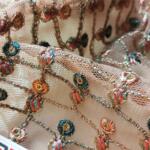 Zari work embroidery fabric for women blouse price