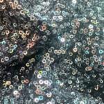 Allover black sequins embroidery fabric in india