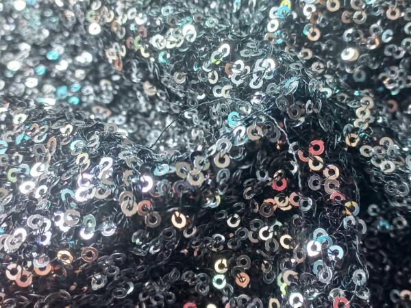 Beautiful Black Sequins Embroidery Work on Georgette