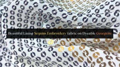 Beautiful Lining Sequins Embroidery fabric on Dyeable Georgette