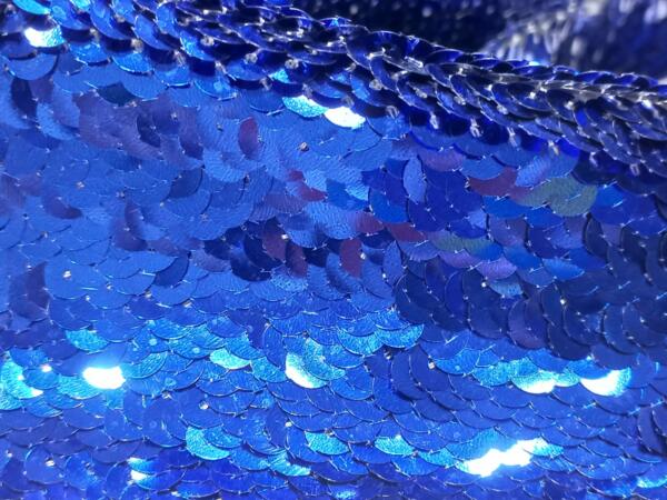 Beautiful Royal blue sequins embroidered fabric for Women garments