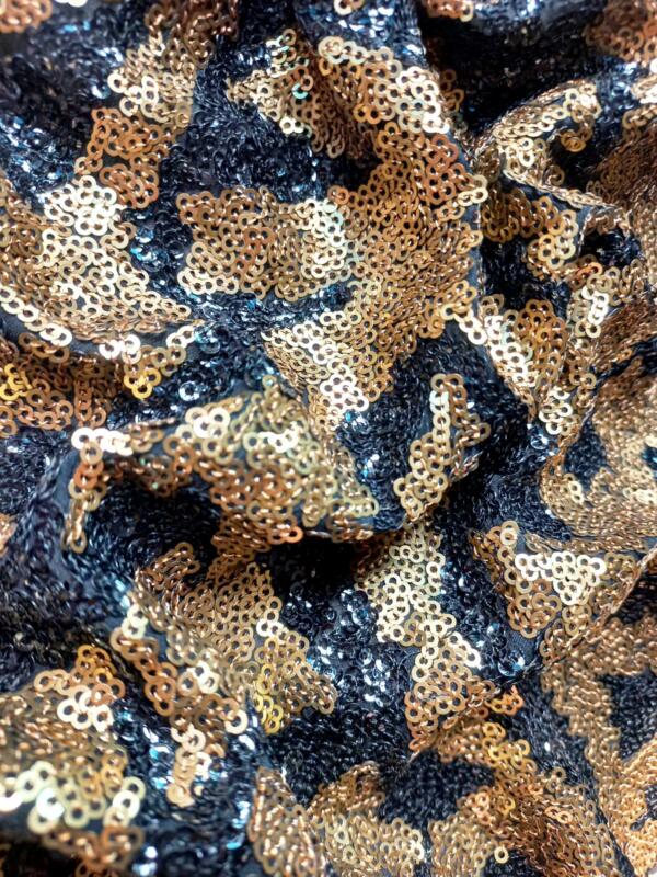 Black and gold sequin fabric for women garments near me