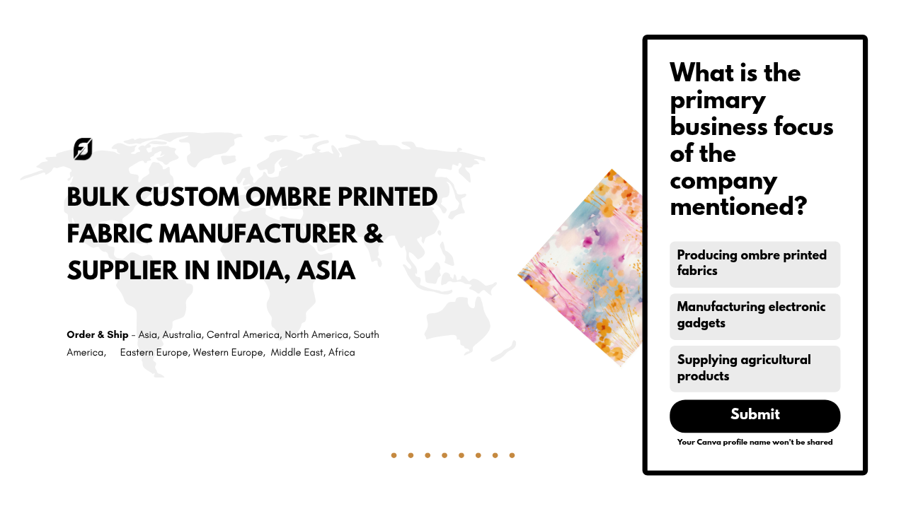 Bulk Custom Ombre Printed Fabric Manufacturer & Supplier in India, Asia