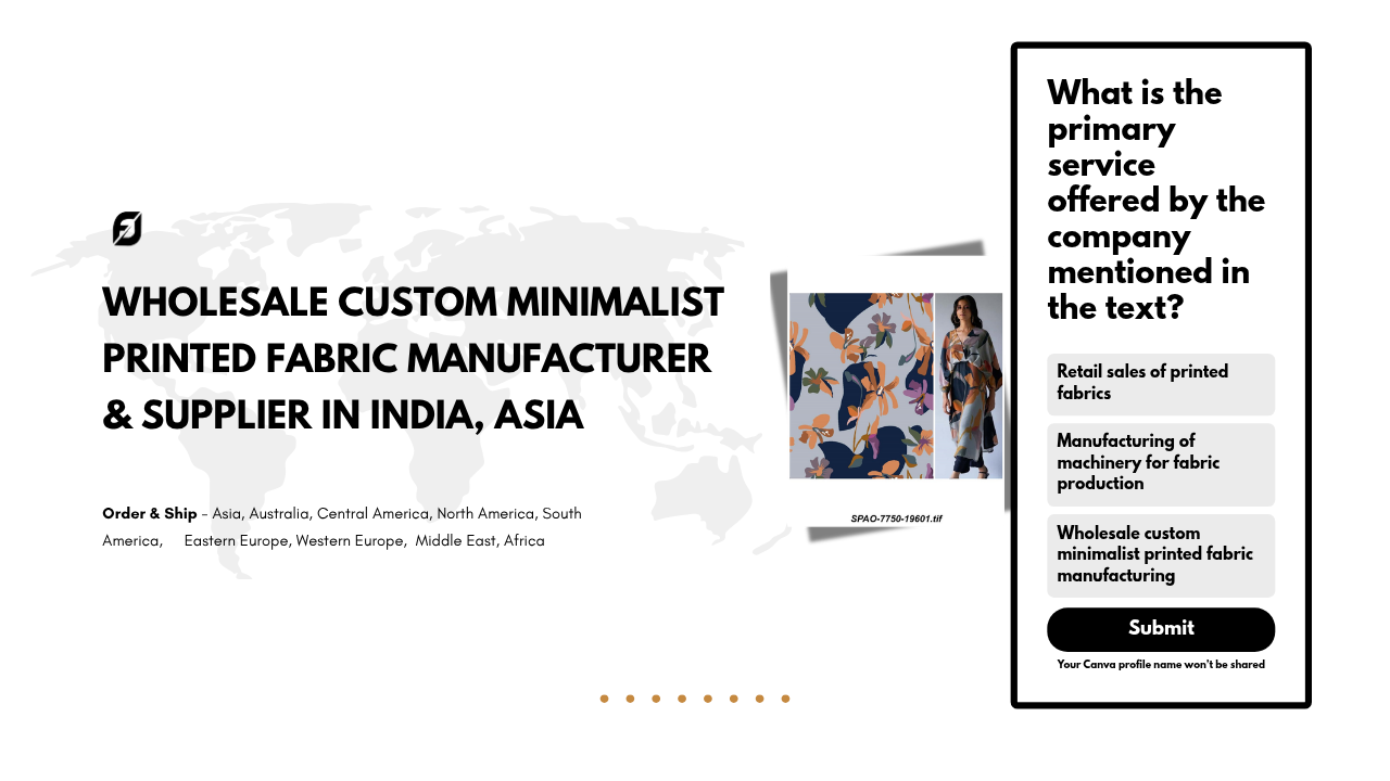 Wholesale Custom Minimalist Printed Fabric Manufacturer & Supplier in India, Asia