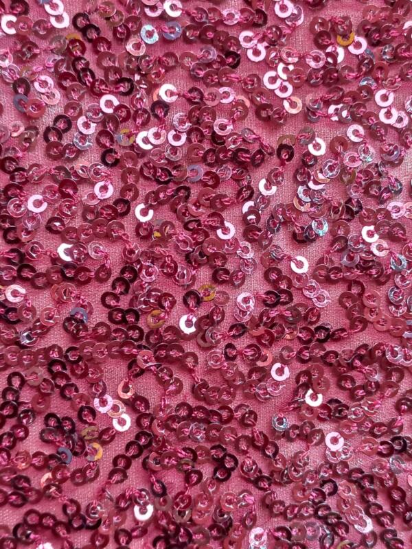 Buy Dyed Allover Sequins Embroidery fabric in Pink Color at best rate