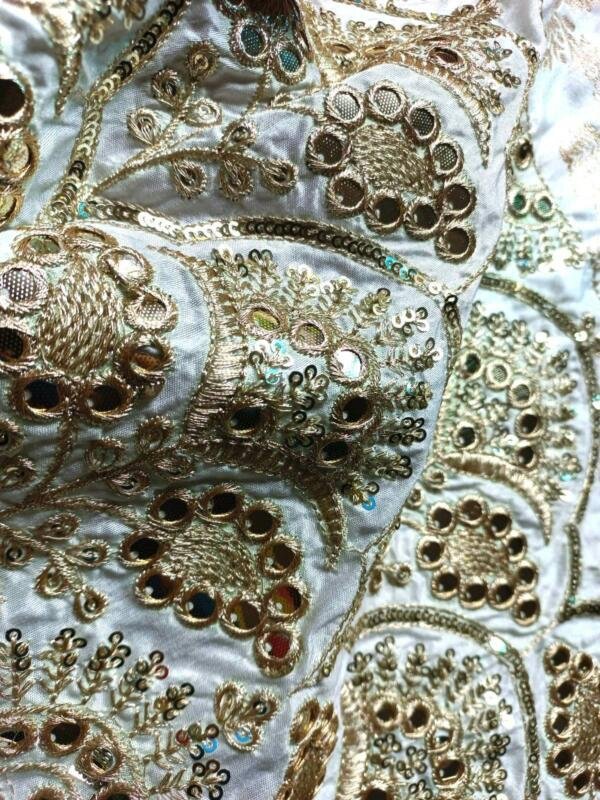 Buy Mirror work daman Embroidery fabric for madhav fashion at best rate