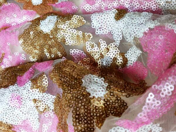 Buy Pink Sequins Fabric Online In India