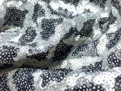 Buy Sequins fabric in Black & White color Sequins