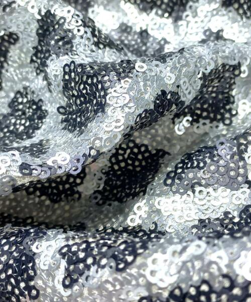 Buy Sequins fabric in Black & White color Sequins