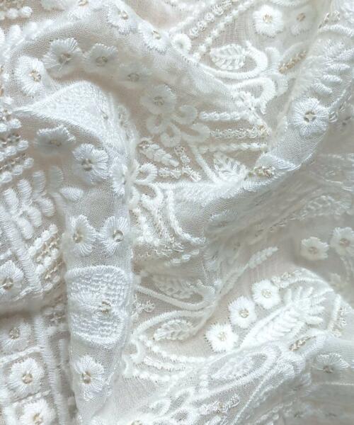 Buy Thread work daman embroidery fabric online