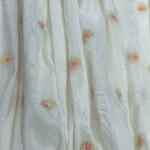 Cotton cream jacquard dupatta with colorful butti