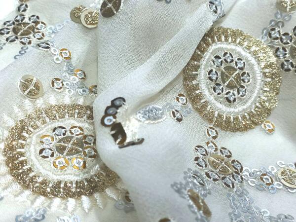 Cotton sequin fabric for ladies garment