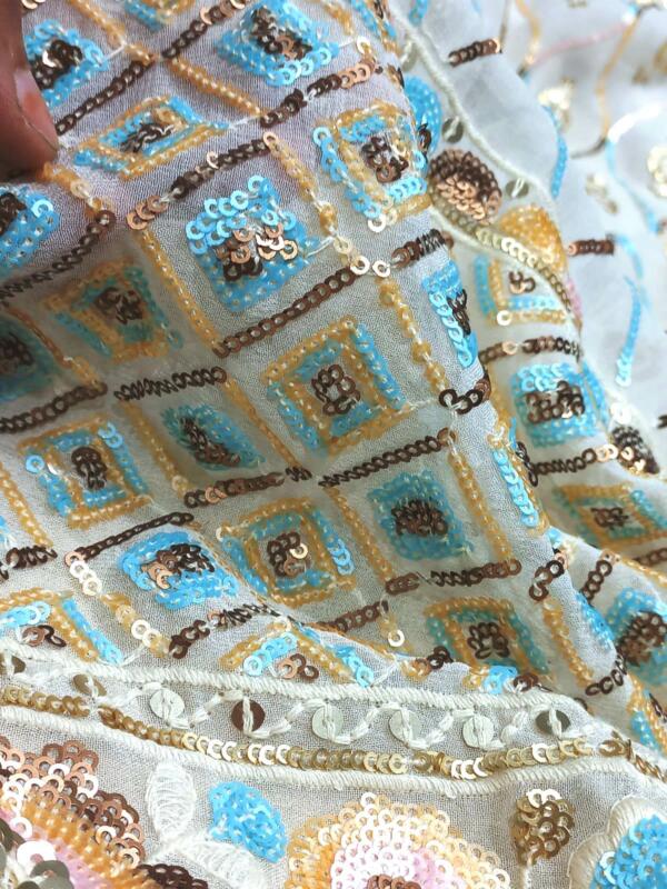 Daman embroidery fabric for lehenga choli