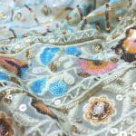 Daman fabric with multicolor sequins for designer Dress