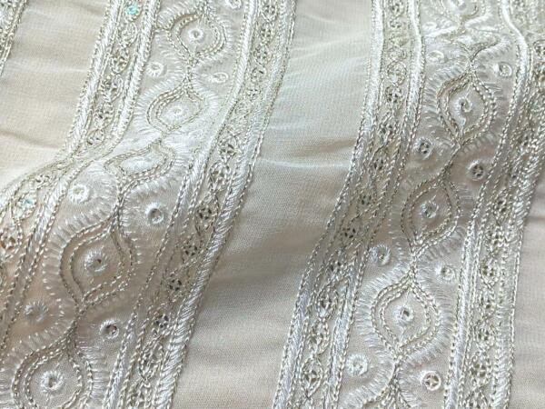 Designer embroidered lace fabric